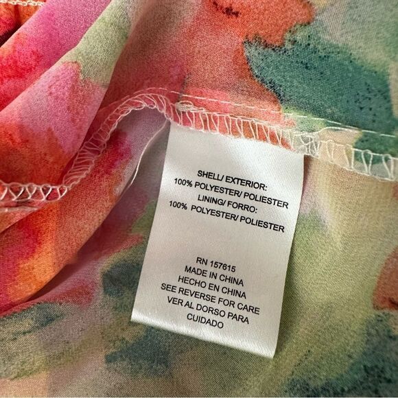 Cynthia Rowley Floral Smocked Tiered Short Sleeve Maxi Dress | L - Picture 4 of 9